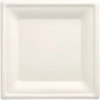 Papstar Teller, Zuckerrohr "pure" eckig 20 cm x 20 cm weiß, 10 x 50 Stück 500 Stück