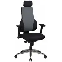 KADIMA DESIGN Bürostuhl QENTIN schwarz/grau Schreibtischstuhl Stoffbezug Chefsessel Drehstuhl Synchronmechanik Kopfstütze