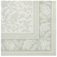 Papstar Servietten "ROYAL Collection" 1/4-Falz 40 cm x 40 cm jadegrün "Ornaments", 8 x 20 Stück 160 Stück
