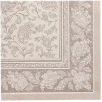 Papstar Servietten "ROYAL Collection" 1/4-Falz 40 cm x 40 cm mocca "Ornaments", 8 x 20 Stück 160 Stück