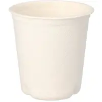 Papstar Trinkbecher Zuckerrohr "pure" 0,1 l Ø 6,3 cm, 6,5 cm weiß für Heißgetränke, 10 x 12 Stück 120 Stück
