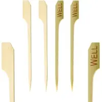 Decorservice 1500x Steak Marker "WELL" aus Bambus 9cm