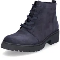 Think WALDLÄUFER H-Luise Damen Stiefelette blau Velourleder - Größe: UK 5