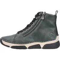Rieker Damen Schnürboots Ziernaht Stiefelette Reißverschluss 45920, Größe:38 EU, Farbe:Grün