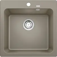 BLANCO Spüle NAYA 5 in TARTUFO mit Ablaufgarnitur ohne Ablauffernbedienung / Ausschnitt: 495 x 490 mm / Silgranit