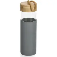 Zeller Trinkflasche m. Bambusdeckel u. Silikonhülle
