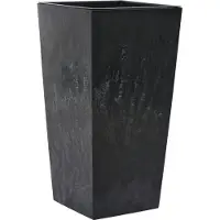 Siena Garden Pflanzgefässe NIZZA STONE schwarz Betonoptik, 35 x 35 x 68 cm Kunststoffgefäss mit Einsatz