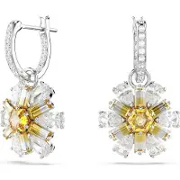 Swarovski Ohrringe - Idyllia drop earrings, Flower, Rhodium plated - Gr. unisize - in Gelb - für Damen