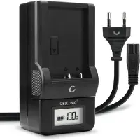 Cellonic ACC-TRBX Ladegerät für Sony NP-BX1 kompatibel mit Sony Cyber-Shot DSC-HX90, DSC-RX100, FDR-X1000, HDR-AS20, -AS200 Ladestation mit Display, Ladekabel, Akkuladegerät Charger, Auflader