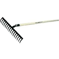 SHW Bau-/Gartenrechen 14 Zinken, mit Stiel 150cm - schwarz