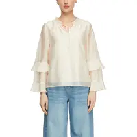 Comma Bluse Feminine Lyocell-Voile-Bluse mit Trompetenärmeln