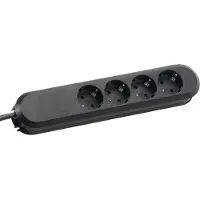 Bachmann SMART Steckdosenleiste 4x CEE7/3 schwarz, Strom 1,5m CEE7/7