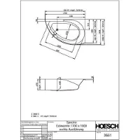 Hoesch Spectra Eckbadewanne 1710 x 1010 mm rechts mit angeformter Schürze weiß - 3661.010