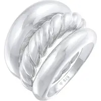 Elli Ring Bandring Twisted Gedreht Set 925 Silber Elli Premium Silber