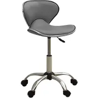 Syfax Bürostuhl Grau Kunstleder höhenverstellbar, schwenkbar, Rollen, 46,5 cm breit, 48,5 cm tief, 110 kg