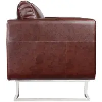 vidaXL "Winterschlussverkauf "Einzelsessel moderne - CLORIS - Relaxsessel - Würfel-Sessel, mit Verchromten Beinen Braun Kunstleder - 85,5 x 63 x 74 cm - DEMöbel8735399