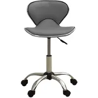 Syfax Bürostuhl Grau Kunstleder höhenverstellbar, schwenkbar, Rollen, 46,5 cm breit, 48,5 cm tief, 110 kg