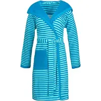 Esprit Bademantel Striped Hoody Turquoise Damen-XL