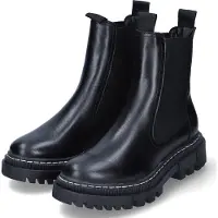 Tamaris Damen Chelsea Boots/ Stiefeletten Schwarz Glattleder Größe: 36