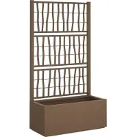 vidaXL Gartenpflanzer mit Gitter Braun 80 x 36 x 140 cm PP