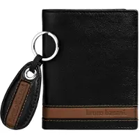 Bruno Banani Herren Geldbörse mit Schlüsselanhänger; W320/1475 Black/Cognac