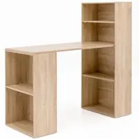 FineBuy Schreibtisch Sonoma mit Regal 120x120x53 cm Holz Modern Schreibtischregal Ablagefächer PC Tisch Computertisch Tisch Büro mit Aufbewahrung