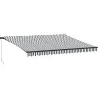vidaXL Markise Manuell Anthrazit und Weiß 450x350 cm