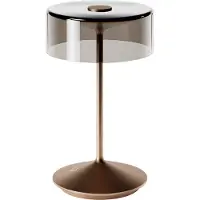 Sigor LED-Akkutischleuchte Numotion, bronze, Glas, IP54, dimmbar, bronze / altmessing, für Wohn- / Esszimmer, Glas, Modern