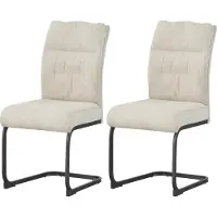 Xonox .home Schwinger-Stuhl 2er Set Frieda Chenille-Optik creme (B/H/T): 47 x 94 x 61 cm