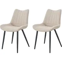 Xonox .home Stuhl 2er Set Lotta Webstoff creme (B/H/T): 53 x 86 x 59 cm