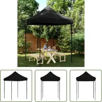 The Living Store Partyzelt Faltbar Pop-Up Schwarz 200x200x306 cm