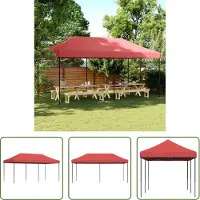 The Living Store Partyzelt Faltbar Pop-Up Burgunderrot 580x292x315 cm