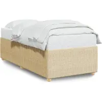 vidaXL Bettgestell ohne Matratze Creme 90x200 cm Stoff