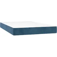 vidaXL Taschenfederkernmatratze Mittel Dunkelblau 120x210x20 cm Samt