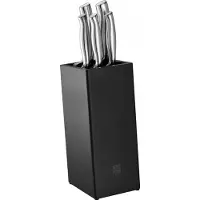 Rösle Messerblock "Basic Line" 6 Stk. aus Bambusholz mit 5 Messern, ergonomische Griffe, Klingenspezialstahl