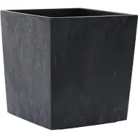 Siena Garden Pflanzgefässe NIZZA STONE schwarz Betonoptik, 25 x 26 cm Kunststoffgefäss mit Einsatz