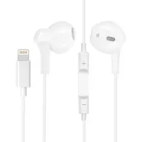 Avizar , Kabelgebundene Bluetooth Lightning-Kopfhörer mit integriertem Mikrofon, Weiß