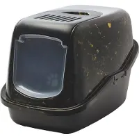 Savic Katzentoilette Nestor Marble schwarz/gold