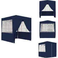 The Living Store Profi-Partyzelt mit Seitenwänden 2×2m Blau 90 g/m²