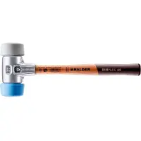 HALDER SIMPLEX Schonhammer Ø 50:40 mm TPE-soft blau / TPE-mid grau mit Aluminiumgehäuse