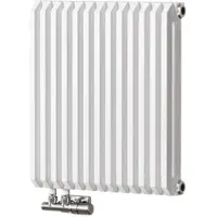 Emke Heizkörper, Doppellagig D-Form Flachheizkörper Seitlicher Anschluss 969W 60x60cm Weiss