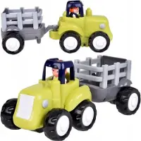 Jokomisiada Spielzeug-Bautraktor mit Bagger, Walze und Anhänger ZA5423