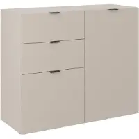 Carryhome Kommode TINO OFFICE aus MDF und Melamin H 87,4 x B 104,8 cm mit Softclose Kaschmir