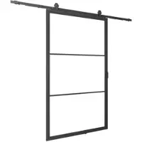 Inova Glasschiebetür Loftstyle offene Laufschiene verschiedene Größen Klarglas beidseitiger Softclose - 1025x2200mm
