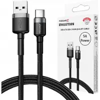 Feegar USB-A Typ C Quick Charge 3,0 5A Nylon Kabel SCHNELLE LADUNG Starke