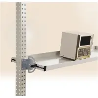 Manuflex Neigbare Ablagekonsole, für Reihe Universal oder Profi, Nutztiefe 195 mm, für Tischbreite 1500 mm, lichtgrau