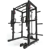 ATLETICA R7-Raiden Power | Rack Power Rack mit Latzug, Jammer Arms, Safety Straps, Dip/Multi-Grip Bar, J-Hooks, Weight | 220 cm Höhe