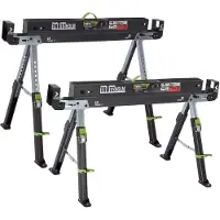Baumarktplus 2x Sägebock 2.0 DELUXE 9-fach höhenverstellbar Stahl bis 1300 kg Klappbock Ar...