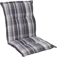 Blumfeldt Homeoutfit24 Prato, Gartenstuhl-Auflage, Europe, Polyester,  Standard 100, UV-beständig, Halteband & Kordeln, 1-Stück, Grau / Weiß