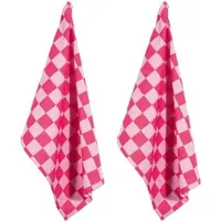 PAD Geschirrtuch "CHESS", pink, B:50cm H:1cm L:70cm, 100% Baumwolle, Geschirrtücher, Geschirrtuch, 100% Baumwolle, 50x70 cm, modernes Karo Design
